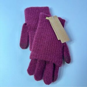 4/$25 NEW Women's Calvin Klein Touchscreen Knit Fold Down Gloves Black/White